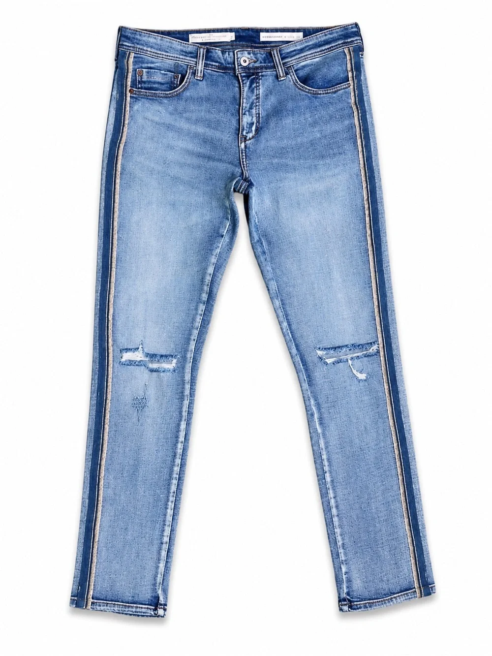 Anthropologie Pilcro Jeans Side Stripe Mid-Rise Slim Boyfriend Premium Denim 26T